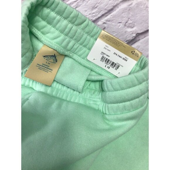 NEW ThereAbouts Girls Size Large 14 Wide Leg Green Sweat Pants - Picture 3 of 4